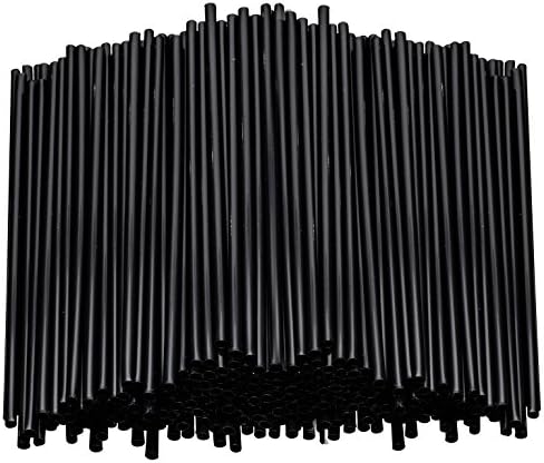 Stirring Straws for Coffee Cocktail Black Plastic Sipping Stirrers 5 Inches Long Drink Stir Sticks For Bars Cafes Restaurants Home Use (10000, 7.5 Inches)