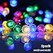 Lalapao Solar Powered Xmas Outdoor String Light 2 Pack 50 LED G12 Fairy Christmas Decor Globe Lighting with 8 Modes for Tree Indoor Garden Path Patio Lawn Holiday Party Decorations (Multi Color)