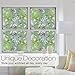 rabbitgoo Decorative Window Film, Static Cling Privacy Window Sticker, No Glue 3D Window Glass Film for Home Office, Removable Non-Adhesive Window Tint Film, Leaf Pattern, 35.4 x 78.7 inches