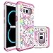 CaseTown Compatible with Samsung Galaxy S8 Plus, S8 Plus Hybrid Case, Heavy Duty Shockproof Studded Rhinestone Crystal Bling Hybrid Case Silicone Protective Armor (Rainbow Unicorn)