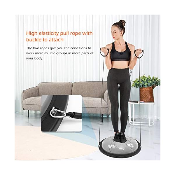 ISE-Balance-Trainer-Balance-Ball-O-46-cm-Fitness-Equipment-with-Elastic-Strings-Pump-Yoga-Pilates-Exercise-Fitness-Max-150kg-SY-BAS1003 ISE Balance Trainer Balance Ball Ø 46 cm, Fitness Equipment with Elastic Strings & Pump, Yoga Pilates Exercise Fitness…