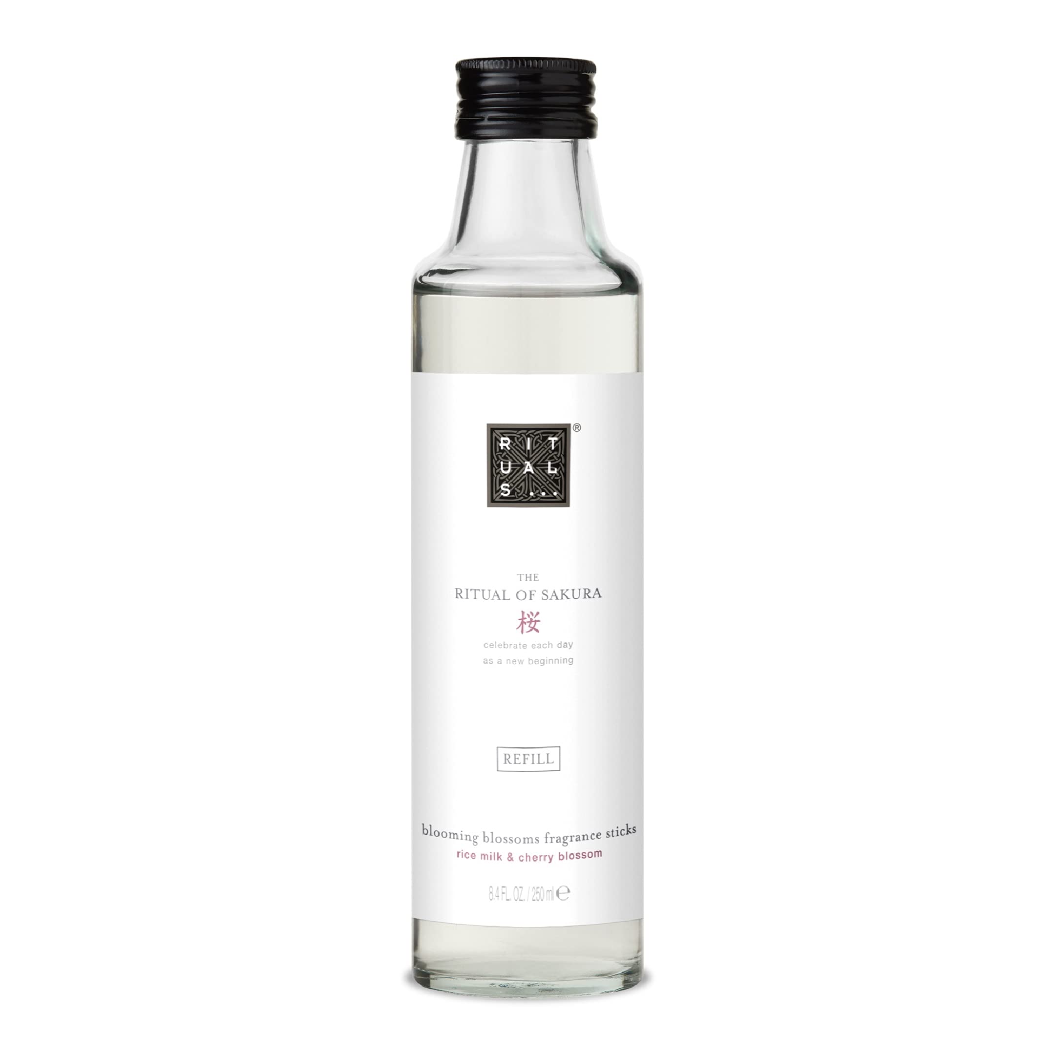 RITUALS Reed Diffuser Sticks Refill from The Ritual of Sakura, 250 ml - With Rice Milk & Cherry Blossom - Renewing Properties, Clear