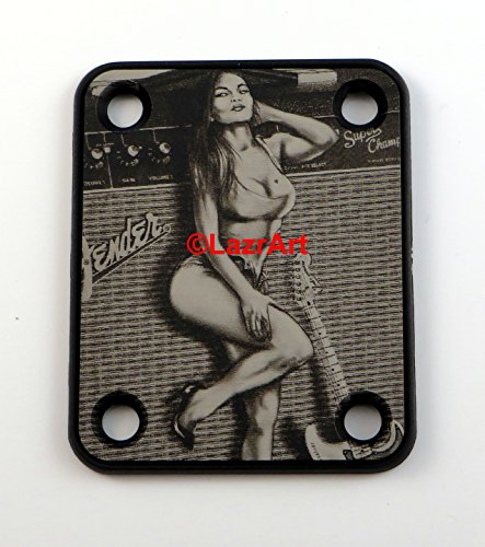 Laser Girl 611 - sexy, Fender style, engraved guitar neck plate