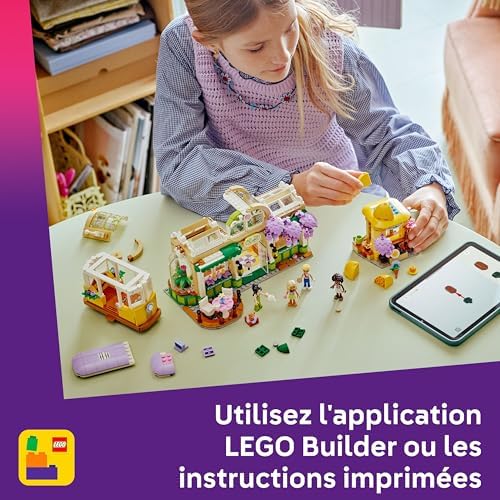Friends Café des Plantes et Kiosque à Fleurs - Jouet de Construction - 4 Mini-Poupées, Figurine Chat, Tramway & Accessoires de Cuisine Dont Tasses & Théière - Cadeau pour Fille dès 9 Ans 42671