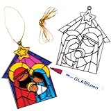 Baker Ross Nativity Suncatcher Decorations for Children to Make and & Display as Creative Winter Christmas Crafts (Pack of 4)