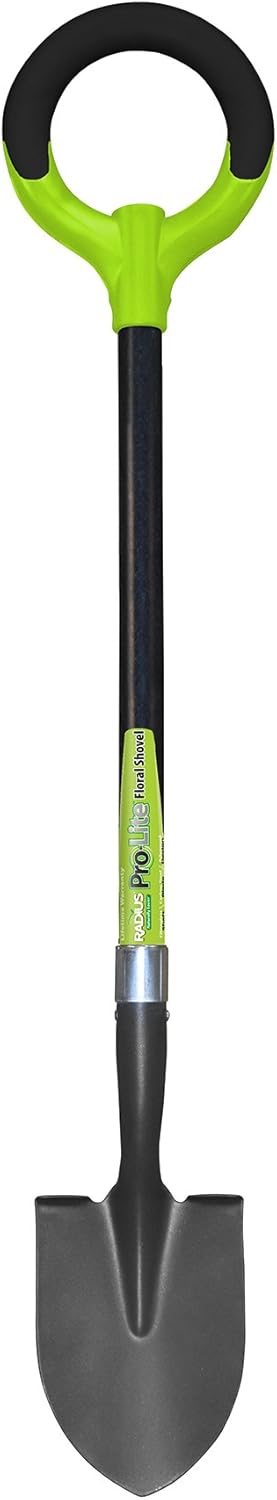 Radius Garden 25802 Pro-Lite Ergonomic Carbon Steel Floral Shovel, Green