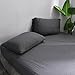 LIFETOWN 100% Jersey Knit Cotton Duvet Cover Set T-Shirt Feel Bedding Set Ultra Soft Wrinkle-Free (Heathered Dark Grey, King)