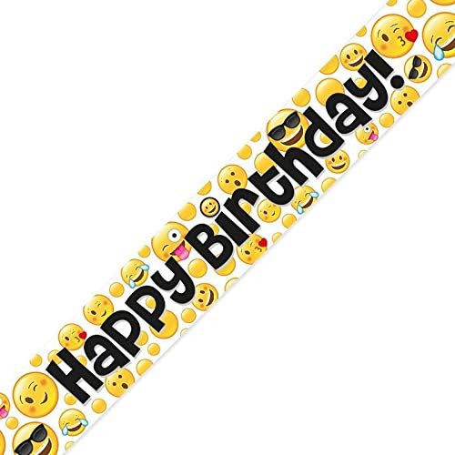9ft Banner Emoji Birthday, Multicolor