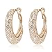 Mytys Two Tone Earrings for Women Gold Silver Rose Gold Crossover Cable Half Hoop Statement Designer Stud Earrings (rose gold)