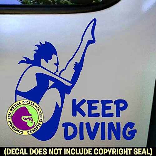 KEEP DIVING Springboard Female Diver Vinyl Decal Sticker B