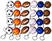 Novel Merk 24-Piece Sports Ball Keychains for Kids Party Favors School Carnival Prizes and Business Promotional Items Includes 4 Each of 6 Different Designs
