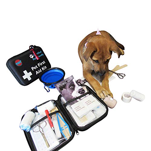 Pet First Aid Kit | 45-Piece First Aid Kit for your Pets | Perfect for Home, Travel, Camping, & Hiking | Comprehensive Pet Emergency Care Handbook | Certified Pet Friendly | FDA Approved | Free Bowls - Thumbnail 5
