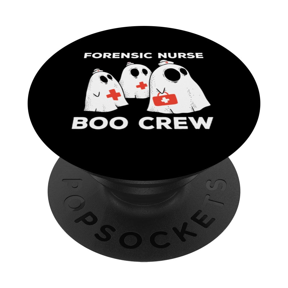 Spooky Forensic Nurse Boo Crew Halloween Ghost Costume PopSockets Swappable PopGrip