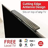 GE UltraPro Hover Bar Indoor TV Antenna, Perfect Home Decor Long Range TV Antenna, Digital, HDTV Antenna, Smart TV Compatible, 4K 1080p VHF UHF, 6' Coax Cable, Amplifier, Signal Booster, Black, 37075