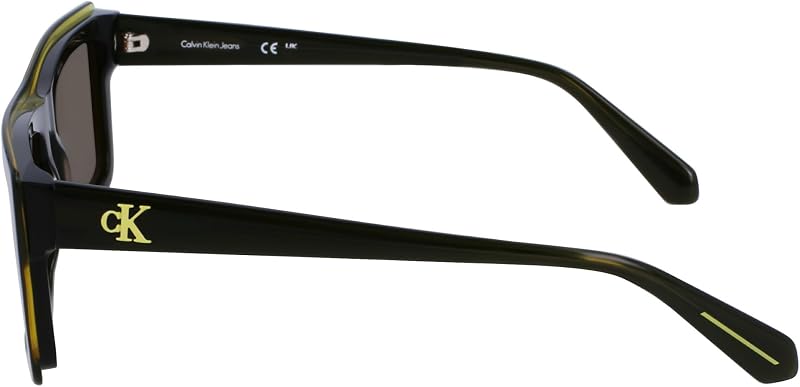 Unisex Adult Sunglasses CKJ23657S - Lime with Solid Olive Lens