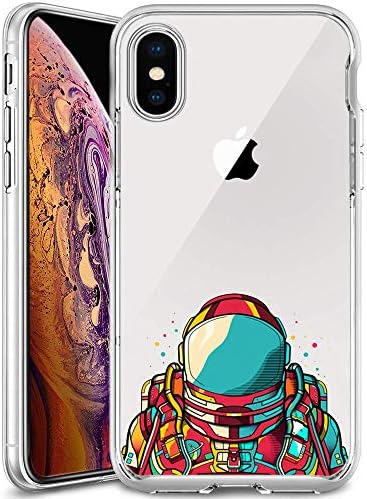 Soft TPU Case for Newly Released iPhone Xs Max, Transparent Clear Lightweight Printed Space Astronaut iPhone Xs Max [Latest Model 2018] Cover Case