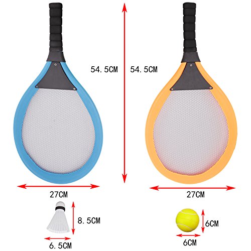 image for Velidy Badminton Tennis Rackets Set with 3 Balls Racquet Play Game Toy