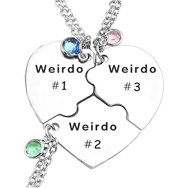 Amazon.com: SAMIQU Weirdo 1/2/3 Necklace,Heart BFF Necklace for 3