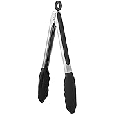 600ºF Heat Resistant Kitchen Tongs: U-Taste 9 inch Silicone Cooking Tong with Firm Sealed Non Stick Rubber Tips & Silicon Coa