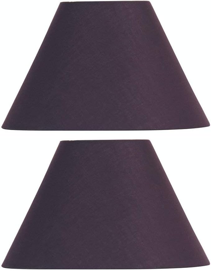 2 Pack Plum 10" Cotton Coolie Fabric Vintage Lampshade with