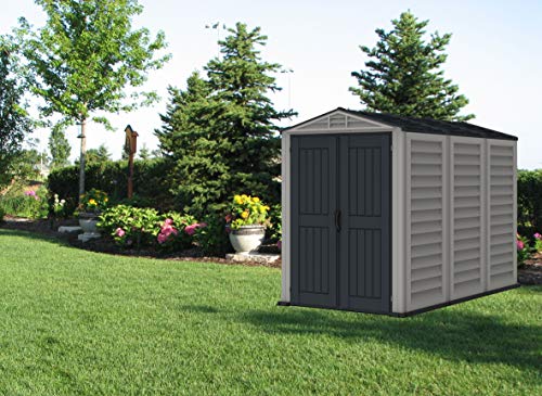duramax yardmate 5' x 8' plus plastic garden shed with
