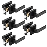 Probrico 5 Pack Black Passage Door Levers Square