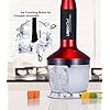 Hand Blender 3 in 1 LINKChef Hand Blender 500W, 500ml Food Processor, 800ml Beaker, Whisk, Robust Titanium Coating…