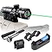 Shockproof 532nm Tactical Green Dot Laser Sight Rifle Scope with Rail and Barrel Mounts Cap Pressure Switch with Battery Charger