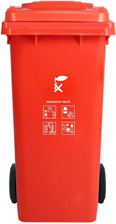 FJZ Dry and Wet Garbage Sorting Trash Can Outdoor Sanitation Commercial Large Capacity School Property Industrial Waste Bin Plastic with Cover Wheel 30L/50L/100L/120L/240L