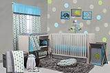 Bacati Elephants Crib Set without Bumper Pad, Aqua/Lime/Grey