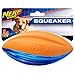 Nerf Dog Rubber Football Dog Toy with Interactive Squeaker, Lightweight, Durable and Water Resistant, 6 Inches, for Medium/Large Breeds, Single Unit, Blue and Orange