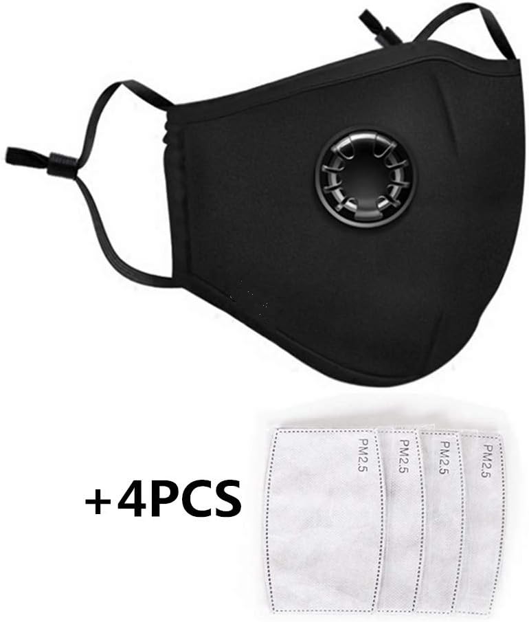 Dust Mask - Anti Air Pollution Smoke Mask - 2020 Update Particulate Respirator with 4 Replaceable Filters - Washable and Reusable Face Protection (Mask+4pcs Filters)