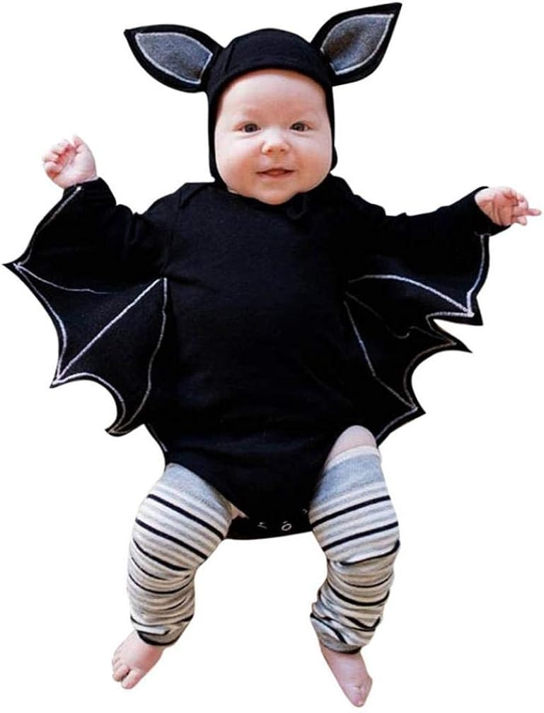 Oyedens Halloween Deguisement Filles Garcons 0 24 Mois Cosplay Costume Chauve Souris Enfant Deguisement Halloween Enfant Body Bebe Garcon Manche Longue Naissance Noir 12 18 Mois Amazon Fr Vetements Et Accessoires