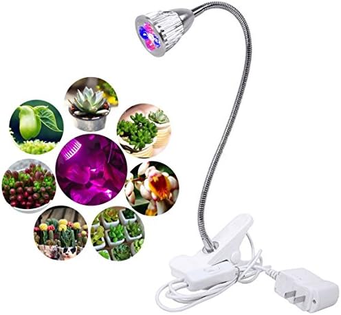 Youdepot Plant LED Grow Lights, 5W LED Clip Desk Lamp with 360 Degree Flexible Gooseneck Light for Office, Home, Indoor Garden Greenhouse