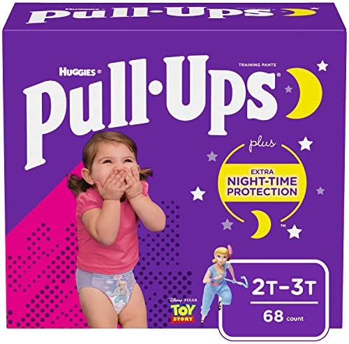 Pull-Ups Night-Time Girls’ Training Pants, 2T-3T, 68 Ct