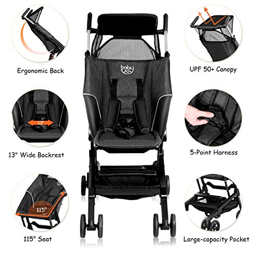 BABY JOY Pocket Stroller, Extra Lightweight Compact Folding Stroller
