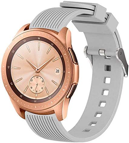 UCAI Compatible for Samsung Galaxy Watch 42mm Bands for Women,20mm Soft Silicone Replacement Bands for Samsung Galaxy Watch 42mm with Silver Watch Buckle No Tracker