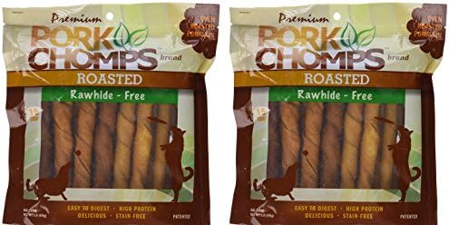 Pork Chomps Scott Pet Products Roasted Twistz Dog Treats Rawhide Free, Bundle of 2