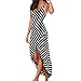 Han Shi Dress, Sexy Women Sleeveless Stripes Dress Casual Ladies O-Neck Ankle-Length Bodycon Party Dress Skirts Sundress (XL) Black