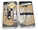 Okbool 13pcs Stainless Steel Manicure Pedicure Set ,Travel & Grooming Set, Personal Care Tools, Nail Scissors Nail Clippers Kit with Leather Case (White Plaid)