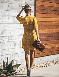 BMJL - Vestido corto de verano para mujer, cuello en V, estilo bohemio