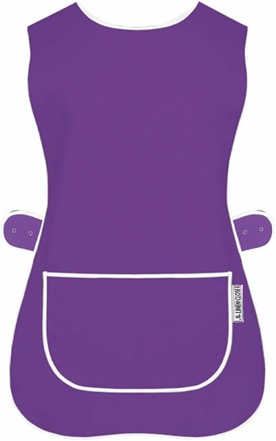 LINEN CLOSET Unisex Tabard Aprons with Pockets for Kitchen Cleaning Catering