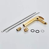 YU XIN Polished Gold Tall Counter Top Basin Mixer Tap Single Handle Brass view 7