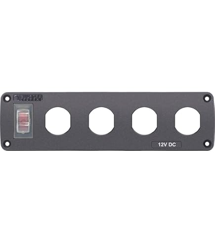 Blue Sea Systems Unisex-Erwachsene Water-Resistant USB Accessory Panels Wasserabweisende Platte, Schwarz, Standard