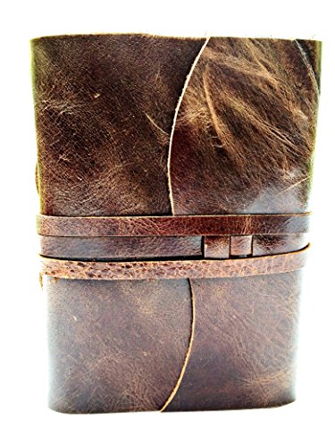 Tashi Handmade Vintage Crazy Horse Leather Journal Notebook Diary Gift For Men And Women Small Pocket Diary Poet-Dark Brown