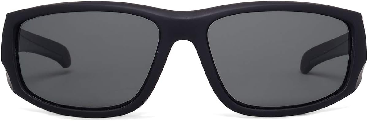 BNUS Sunglasses for Men & Women, Polarized glass lens, Color Mirrored Scratch Proof (Matte Black/Grey, B-7036/Polarized): Clothing