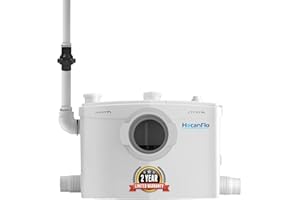 HOCANFLO 800W Macerator Pump with Impeller Blades, High Efficiency Sewerage Pump with 2 Outlets/4 Inlets,Macerating Pump for Toilet, Sink, Basement, Laundry, Kitchen,Sewage Treatment Pump