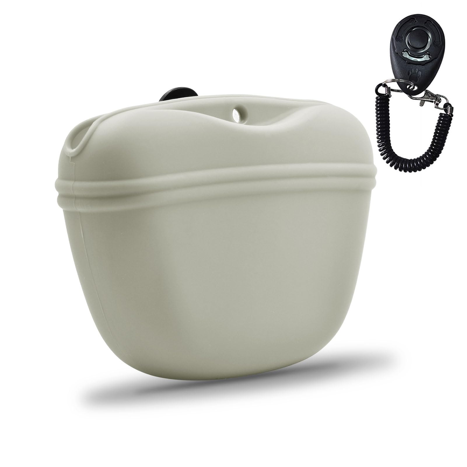 AUDWUD Silicone Dog Treat Pouch,Clip on Portable Training Container,Convenient Magnetic Buckle Closing and Waist Clip,No BPA