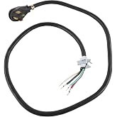 Whirlpool PT600 Genuine OEM Power Cord For Electric Ranges, Black &ndash; Replaces 9781287, 8171388BULK, 9755191, 9755404, W10833321