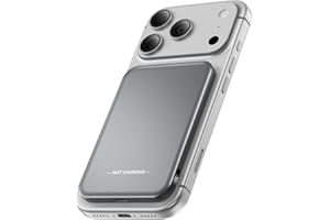 Aobbow Magnetic Portable Charger, 5000mAh Ultra Slim Power Bank, 15W Fast Charging for Magsafe Battery Pack, Travel Essential Wireless Charger Compatible with iPhone 17/16/15 Series - Space Gray - 1